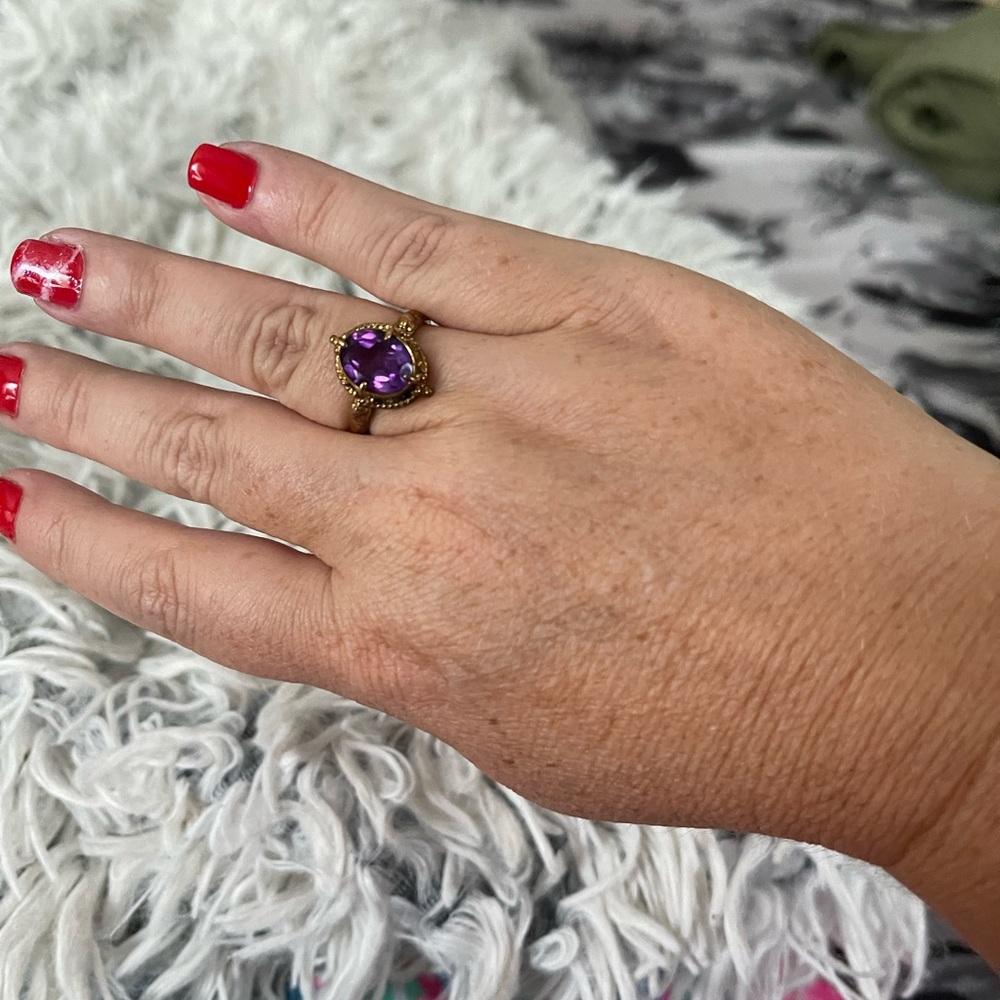Vintage Stamped amethyst ring